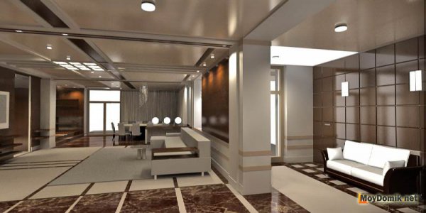 Интерьер гостиной - современный стиль кухни-гостиной