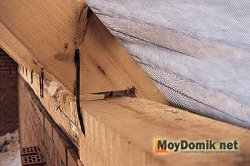 Крепления мауэрлата скобами