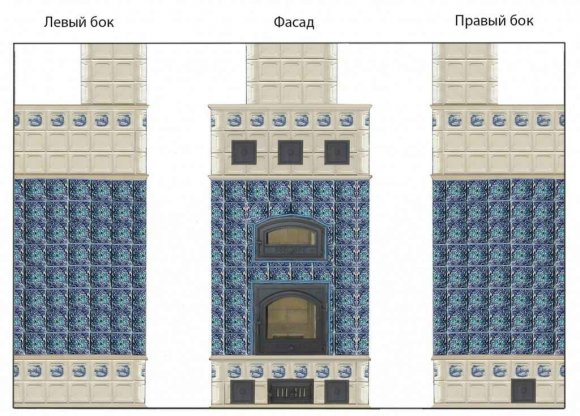 Облицовка печи плиткой - 3D макет Облицовка печи плиткой - 3D макет